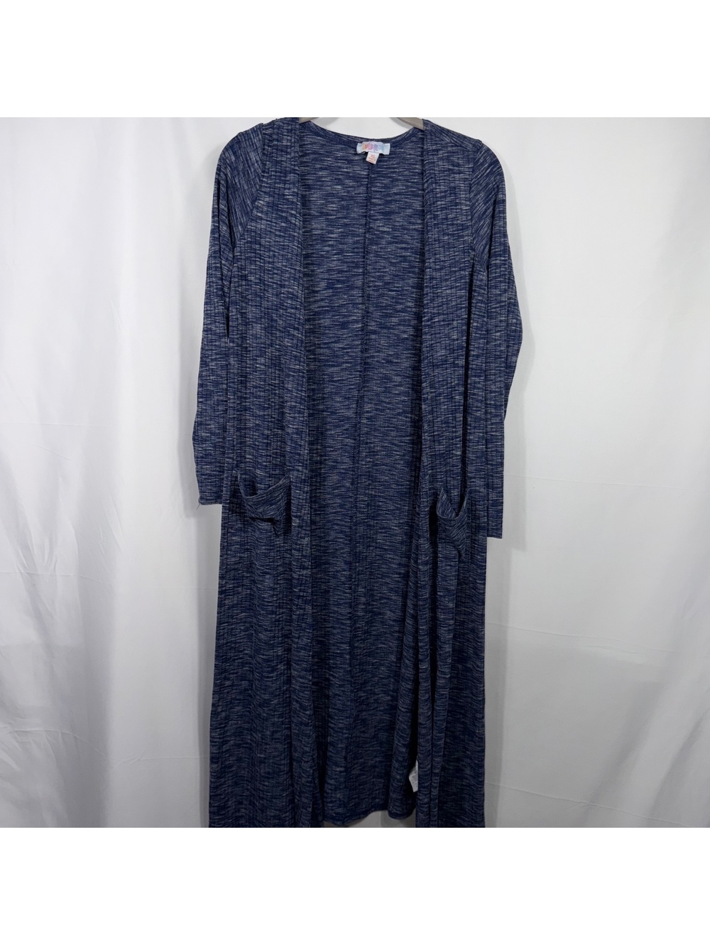LuLaRoe Sarah XS Navy Marled Maxi Duster Cardigan